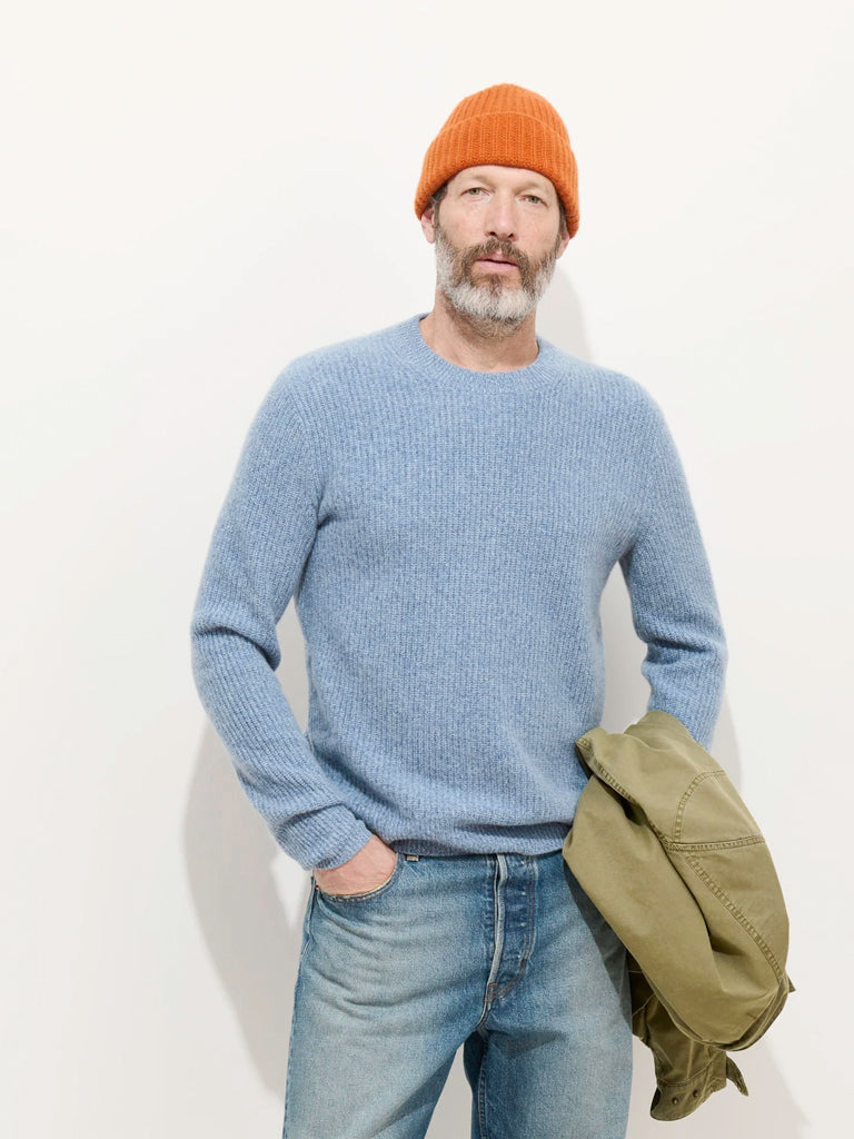 Jordan Sweater- Marled Stonewash Cashmere Alex Mill Sweaters