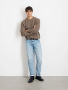 Jordan Sweater- Heather Walnut Cashmere Alex Mill Sweaters
