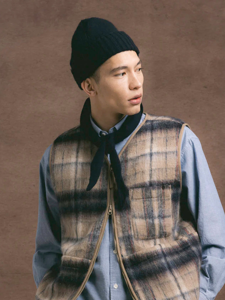 Brushed Lambswool Balloch Beanie- Navy Kestins Hats