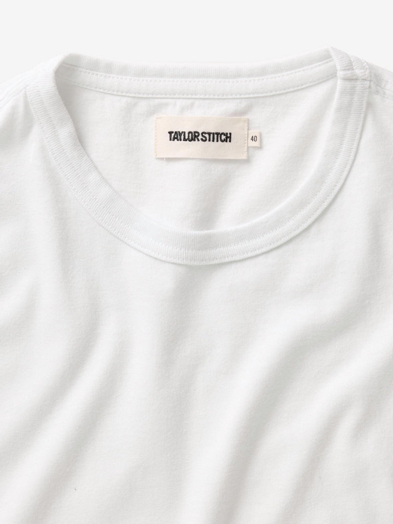 Organic Cotton Tee- White Taylor Stitch Tee Shirts