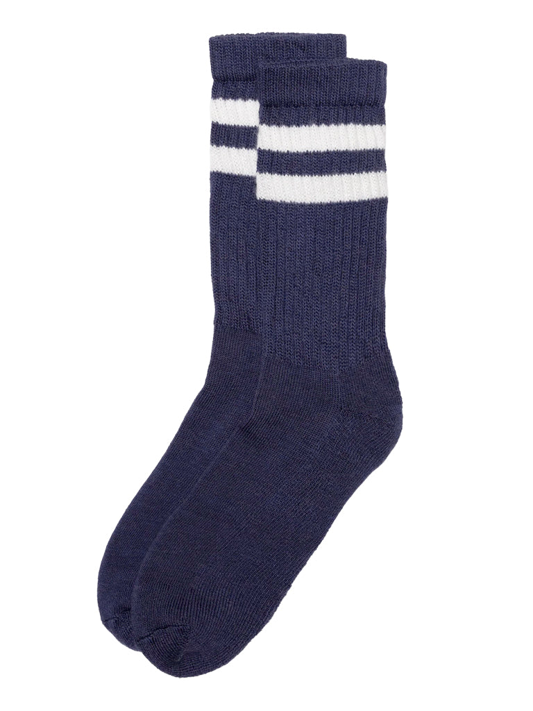 Merino Double Stripe Socks- Navy American Trench Socks
