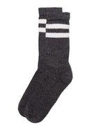 Merino Double Stripe Socks- Charcoal American Trench Socks