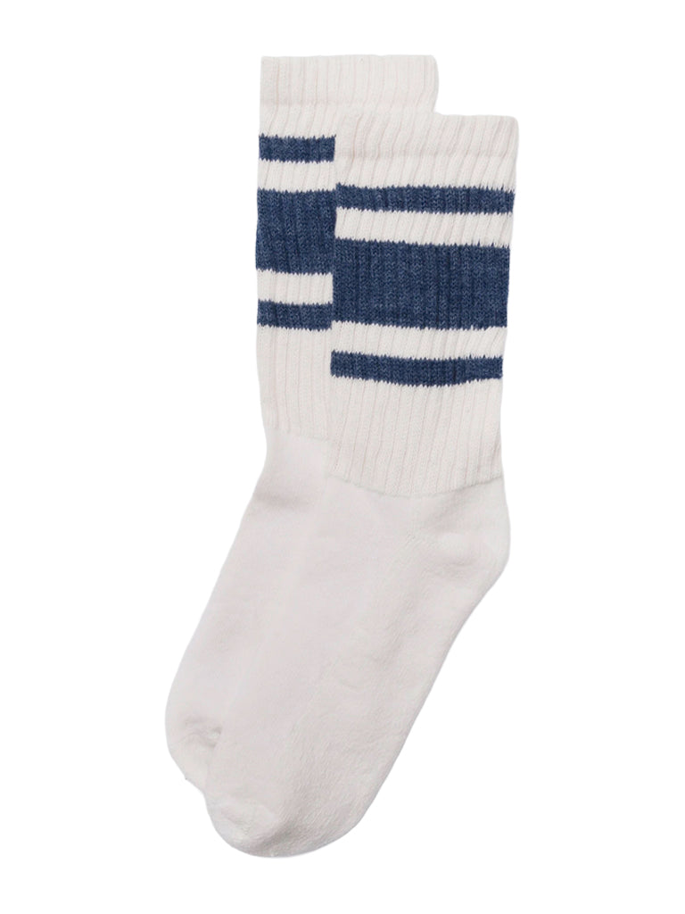 Heathered Mono Stripe Socks- Denim American Trench Socks