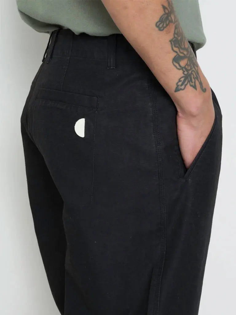 Assembly Pant- Soft Black Linear Texture Folk