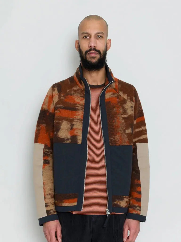 Signal Fleece- Rust Multi Jacquard Folk