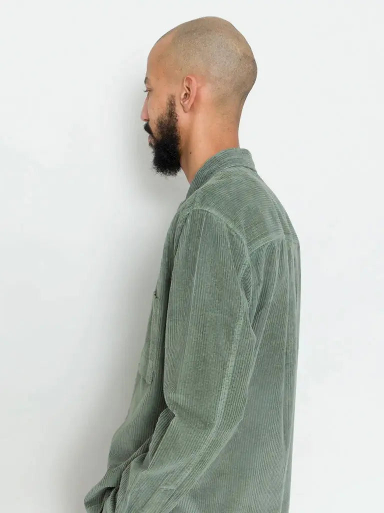 Patch Overshirt- Dark Sage Heavy Cord Folk