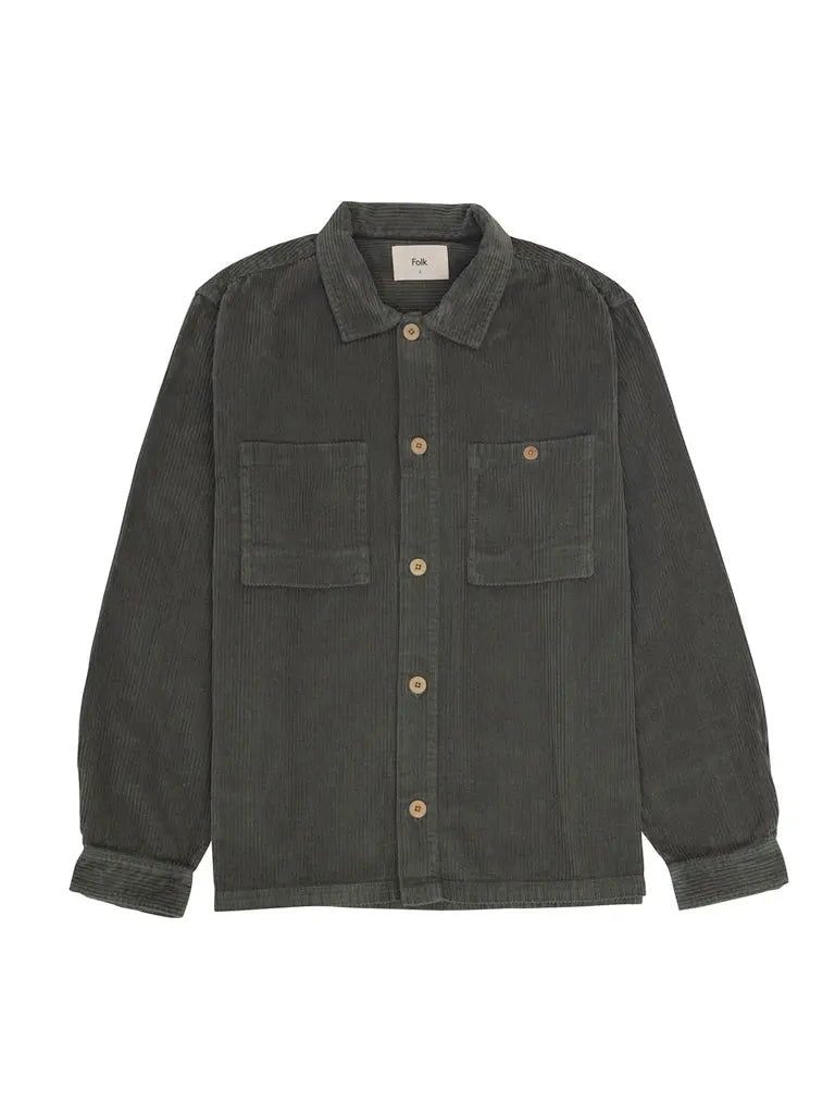 Patch Overshirt- Dark Sage Heavy Cord Folk