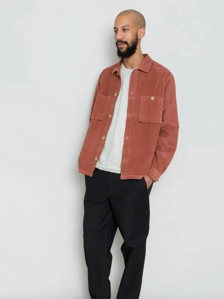 Patch Overshirt- Dark Rust Heavy Cord Folk