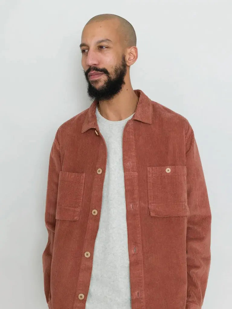 Patch Overshirt- Dark Rust Heavy Cord Folk