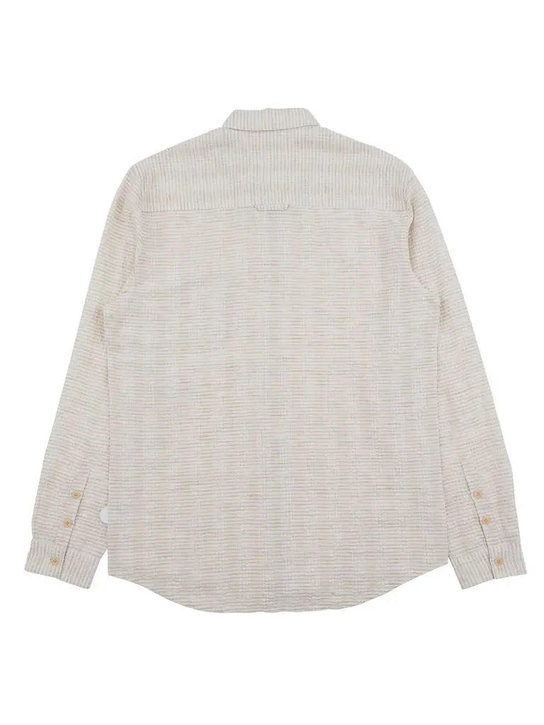 Relaxed Fit Shirt - Natural Crinkle Stripe - Eames NW