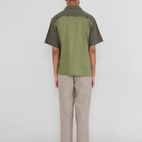 2 Tone Soft Collar Shirt- Olive