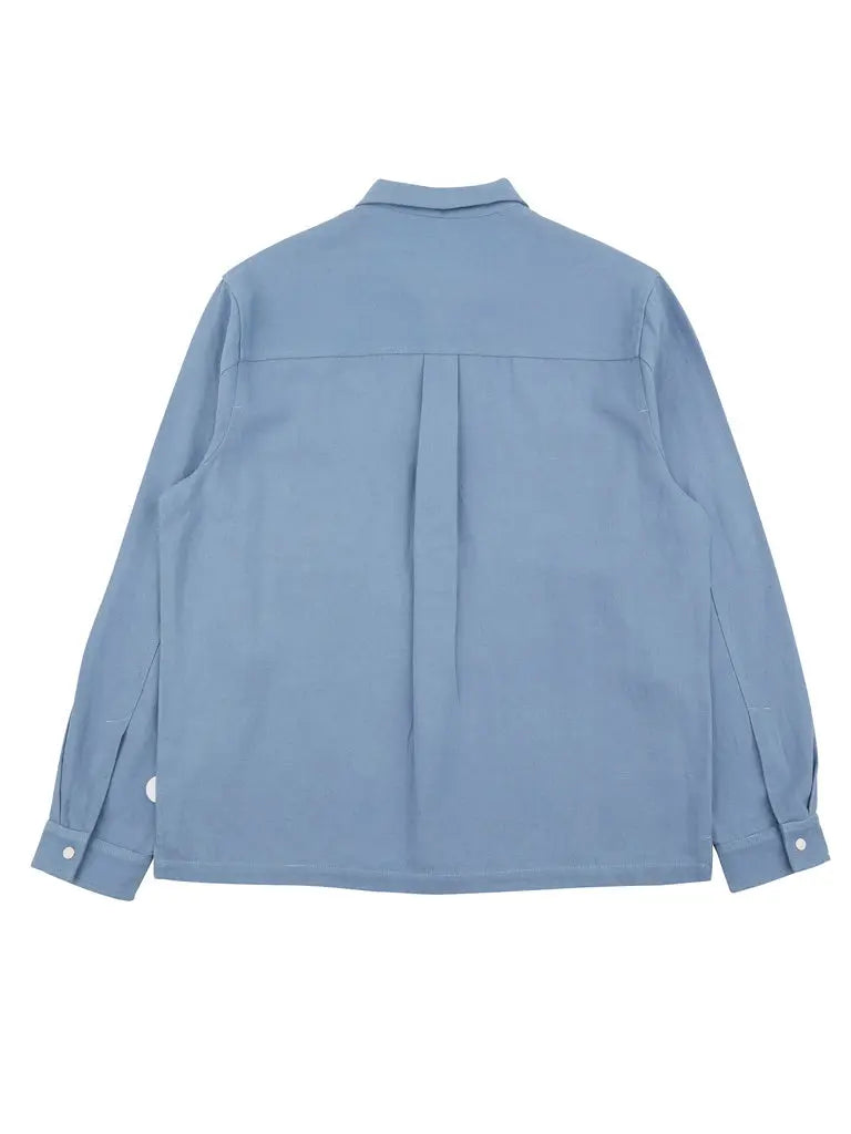 Patch Overshirt- Washed Blue Hemp Canvas - Eames NW