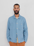 Patch Overshirt- Washed Blue Hemp Canvas - Eames NW