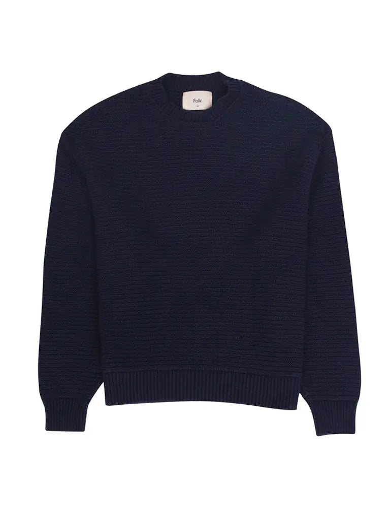 Drop Shoulder Crew - Navy Folk