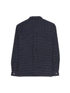 Patch Overshirt- Navy Crinkle Check Folk