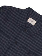 Patch Overshirt- Navy Crinkle Check Folk