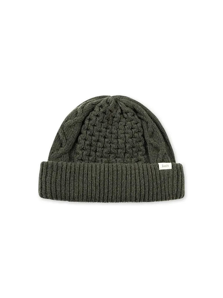 Hybrid Cable Beanie- Dark Moss Forét