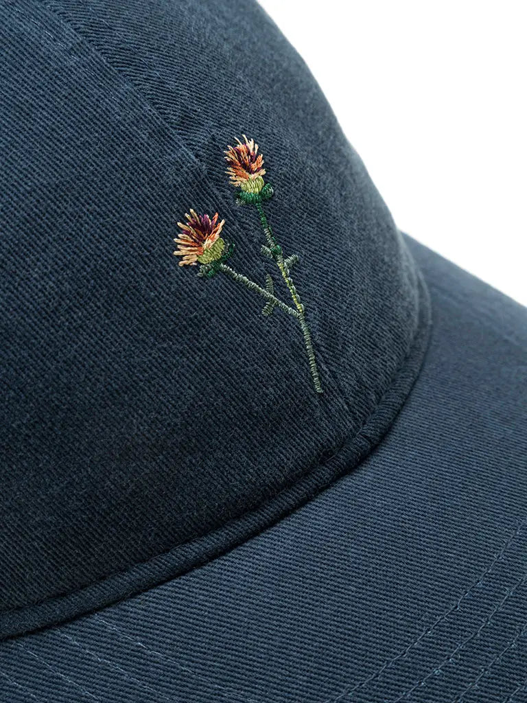 Flower Washed Cap- Navy Forét