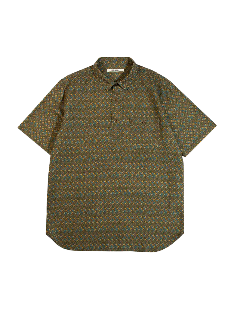 Granton Shirt- Olive Thistle Print - Eames NW