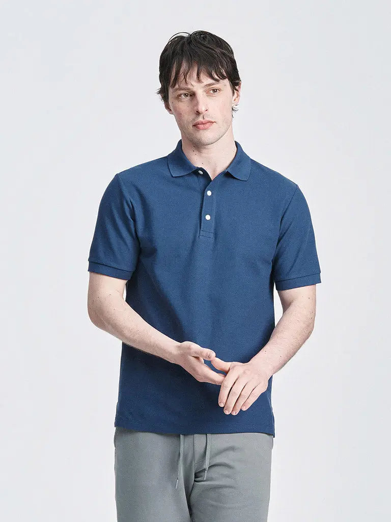 Pique Polo- Marine Blue håndværk