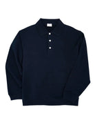 Relaxed Polo Sweatshirt- Dark Navy håndværk