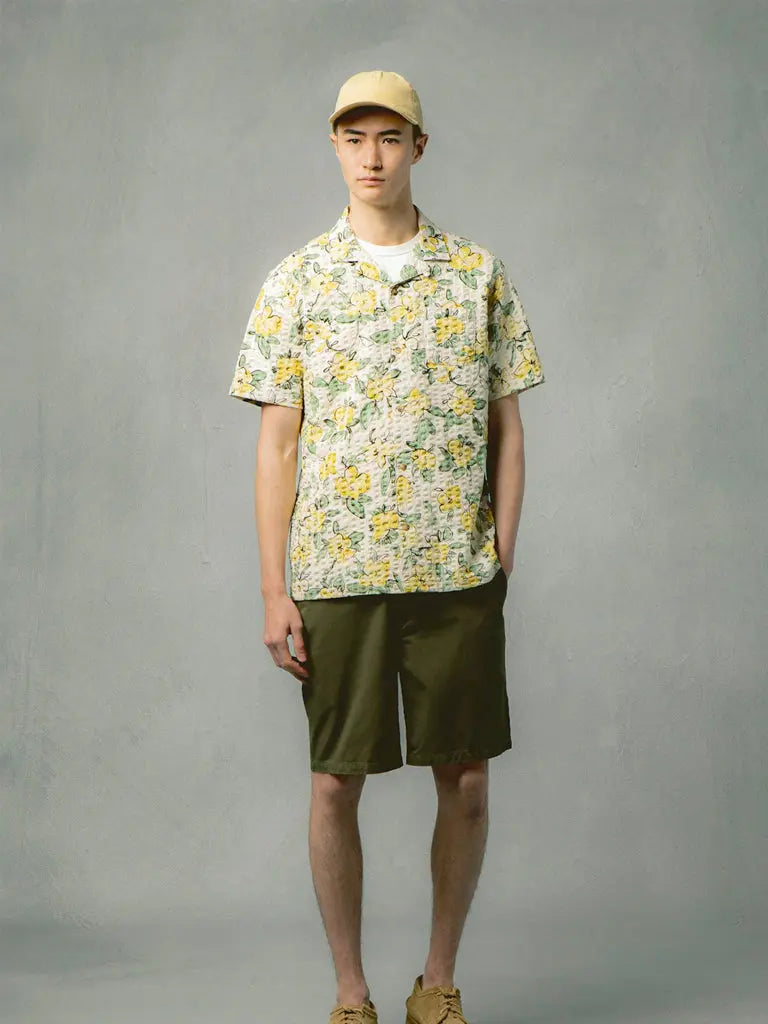 24ＳS FA Short Olive Cotton Hemp Satin Kestin | Inverness Short- Olive Cotton Twill – Eames NW