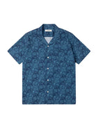 Crammond Shirt- Blue Marble Textured Cotton Kestin