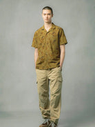 Crammond Shirt- Olive Floral Textured Cotton Kestin