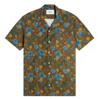 Crammond Shirt- Olive Thistle Print - Eames NW