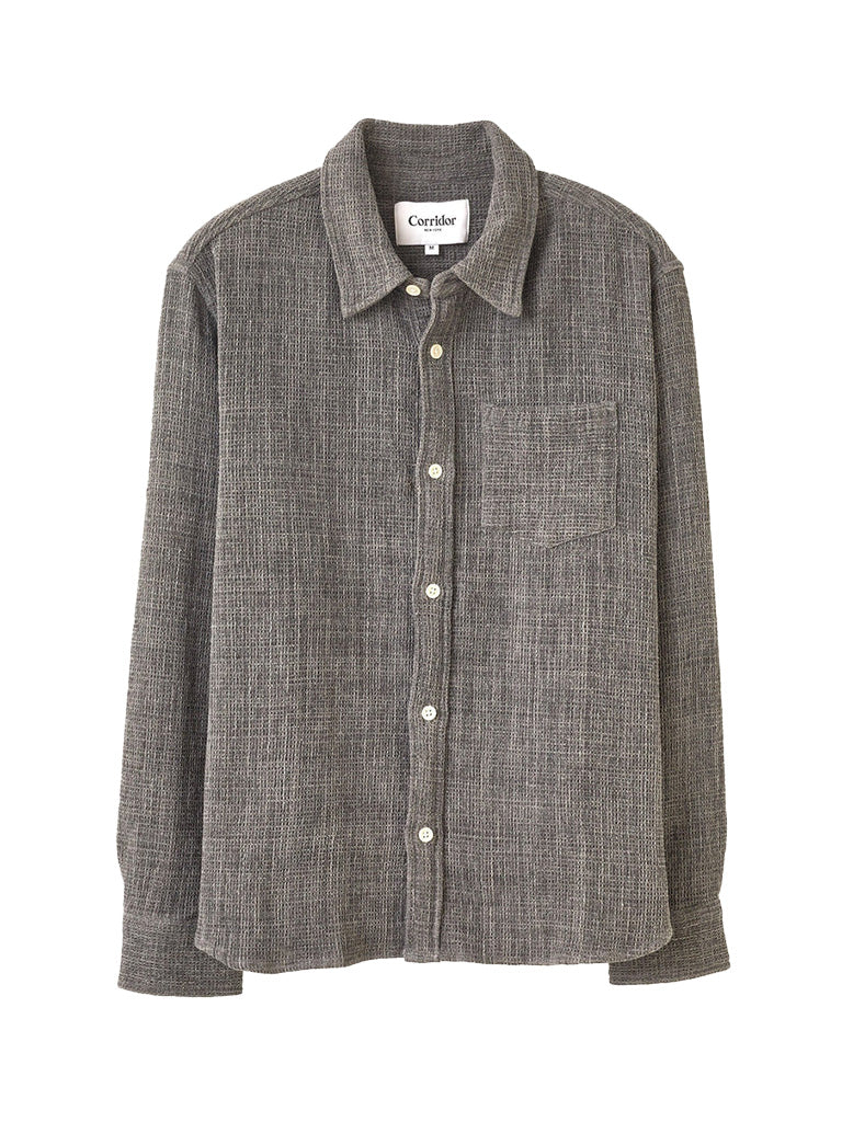 Corridor | Pigment Dyed Waffle LS- Grey – Eames NW