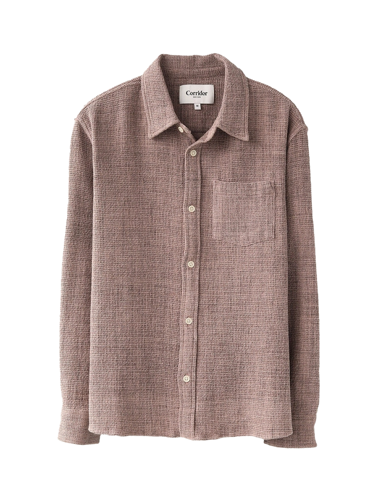 Pigment Dyed Waffle LS- Purple Corridor Shirts