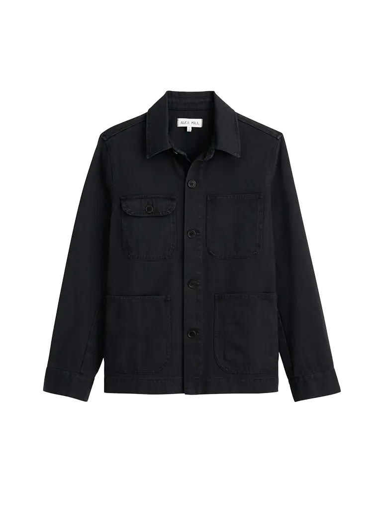 Garment Dyed Work Jacket- Black Alex Mill