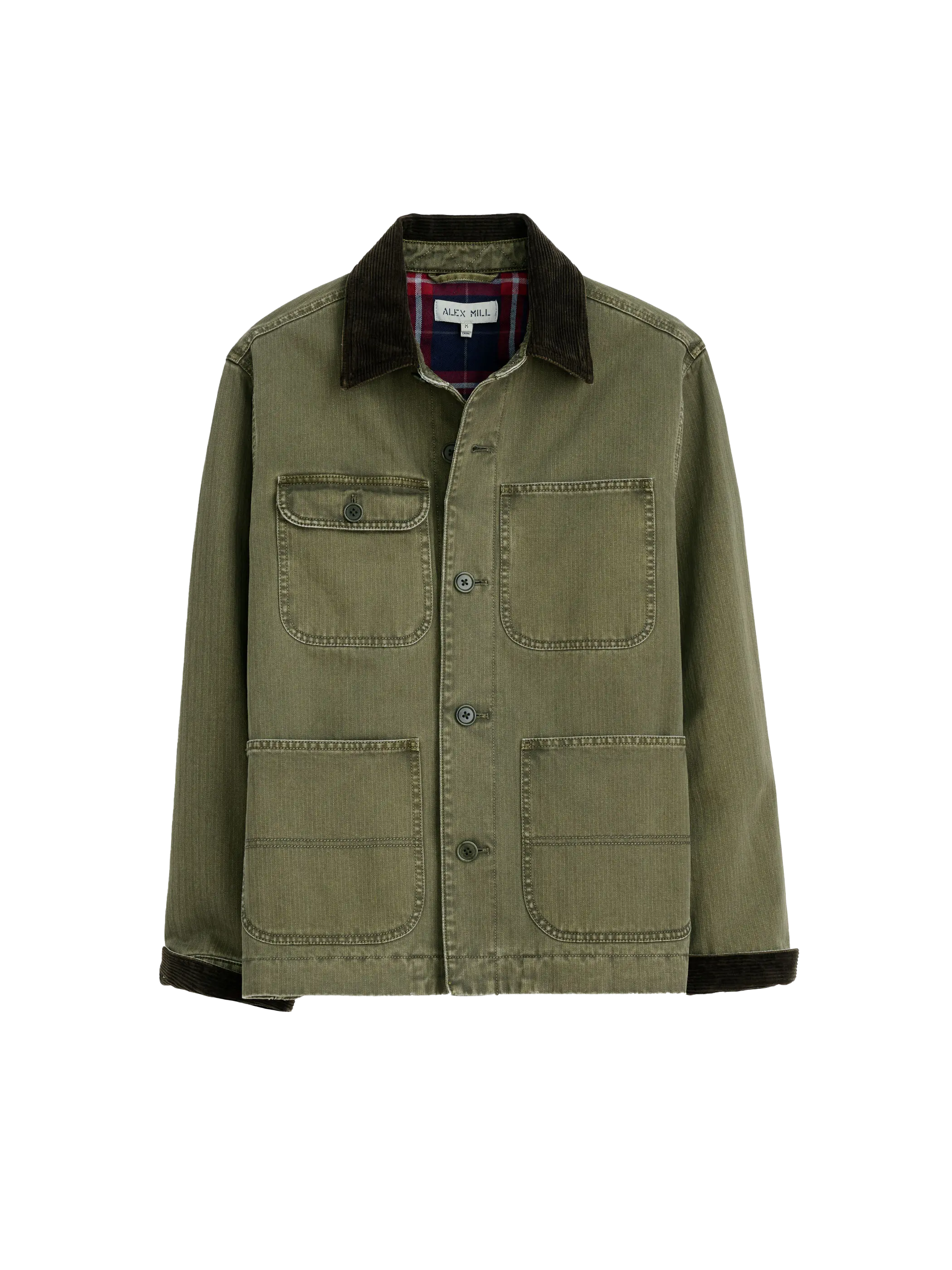 Work Jacket in Cotton Herringbone- Field Olive Alex Mill