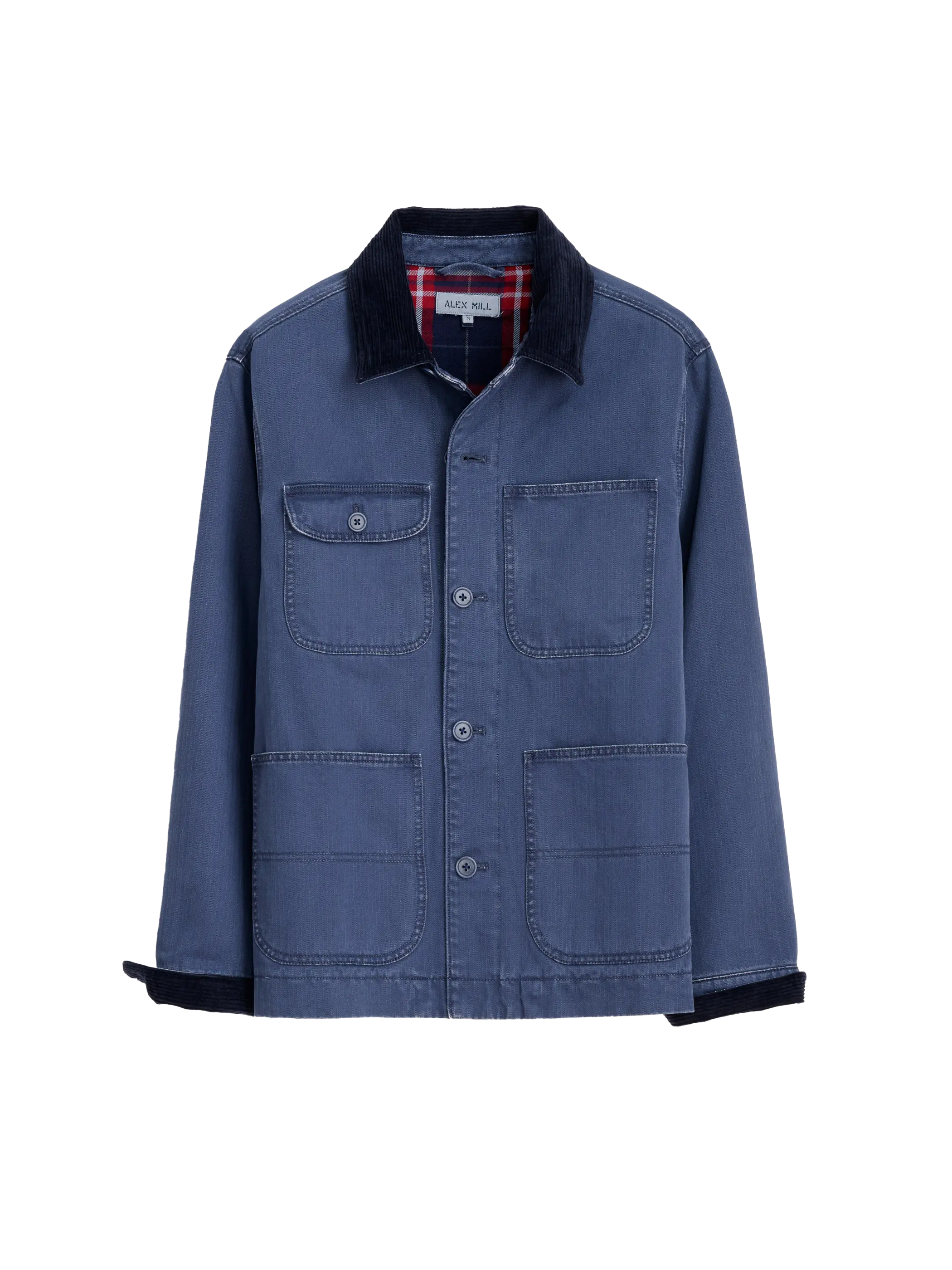 Work Jacket in Cotton Herringbone- Strom Blue Alex Mill