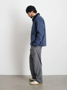 Work Jacket in Cotton Herringbone- Strom Blue Alex Mill