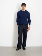 Jordan Sweater in Washed Cashmere- Heather Navy Alex Mill