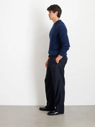 Jordan Sweater in Washed Cashmere- Heather Navy Alex Mill