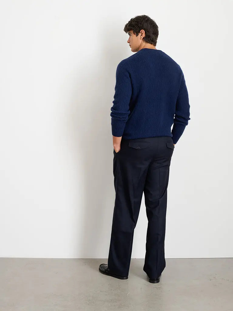 Jordan Sweater in Washed Cashmere- Heather Navy Alex Mill