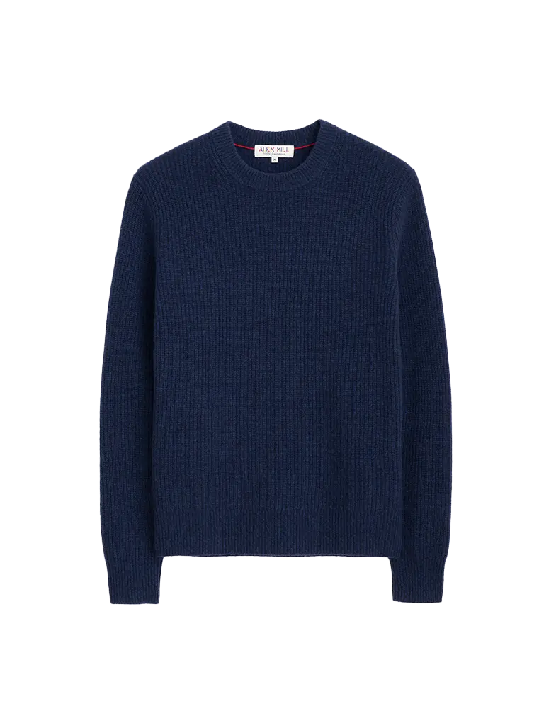 Jordan Sweater in Washed Cashmere- Heather Navy Alex Mill