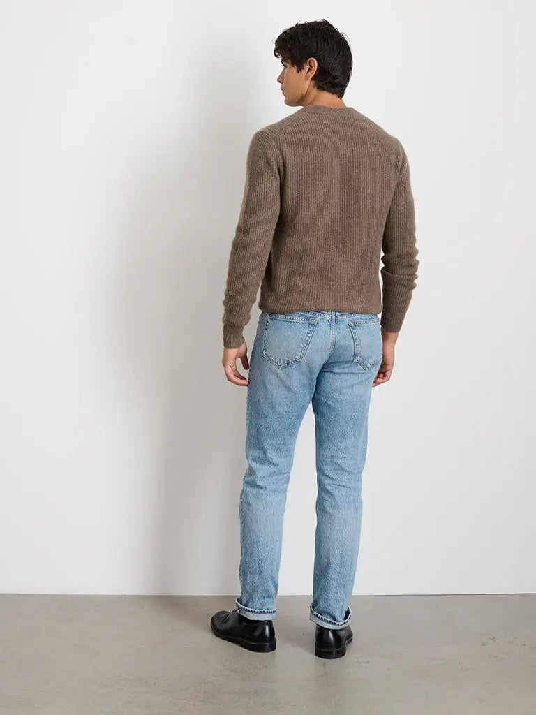 Jordan Sweater in Washed Cashmere- Heather Walnut Alex Mill