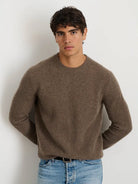 Jordan Sweater in Washed Cashmere- Heather Walnut Alex Mill