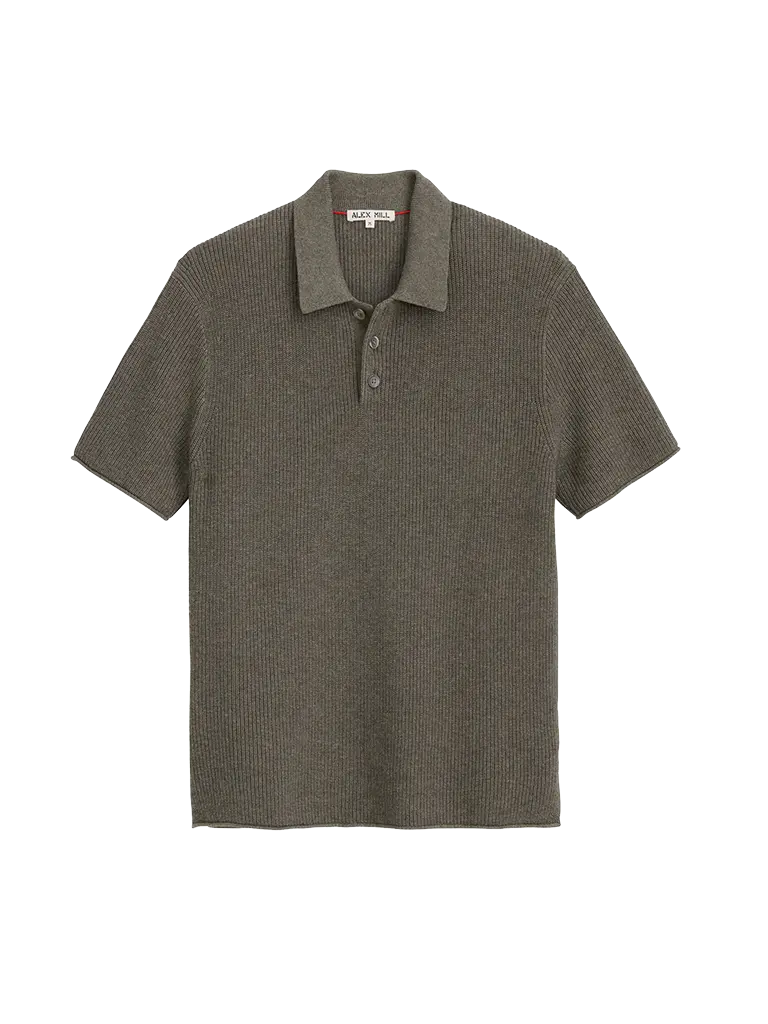 Eastwood Polo- Heather Olive Alex Mill