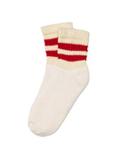 Mono Stripe Quarter Crew- Red American Trench Socks