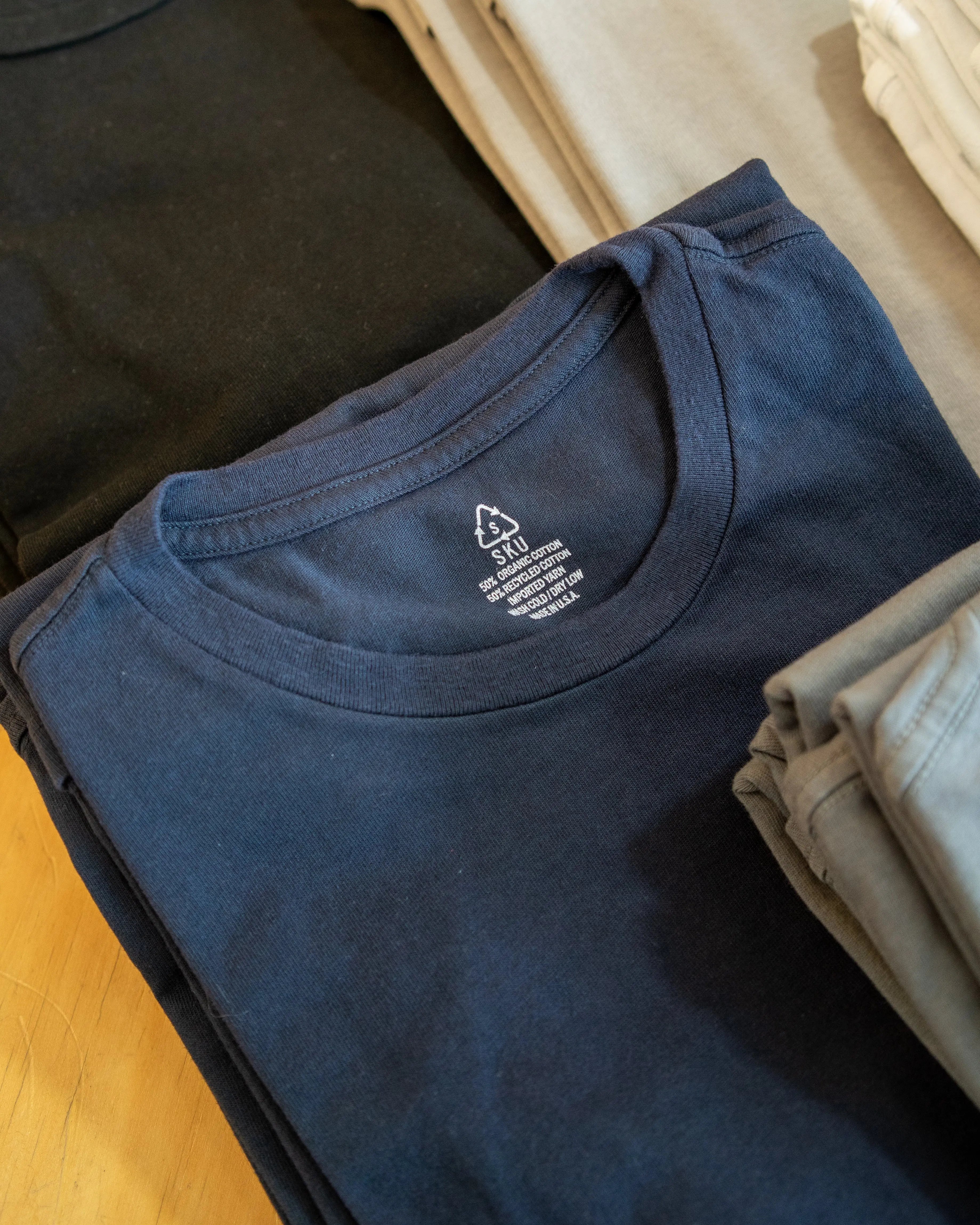 Recycled Cotton Crew Tee- Navy - Eames NW