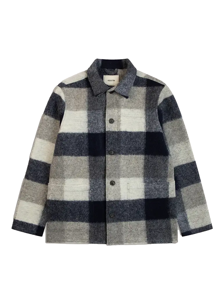 Ormiston Jacket- Navy Wool Check Kestin