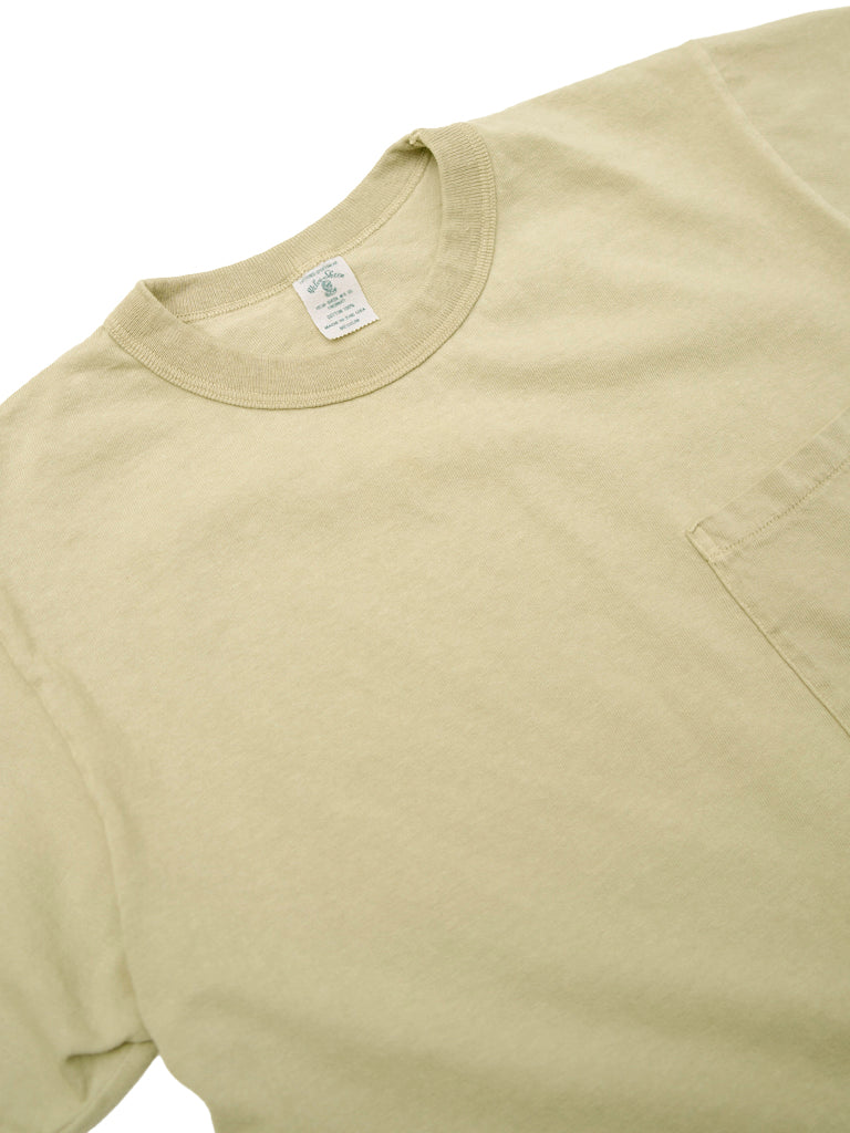 Pigment Dyed Crew Pocket Tee- Oat Milk Velva Sheen Tee Shirts