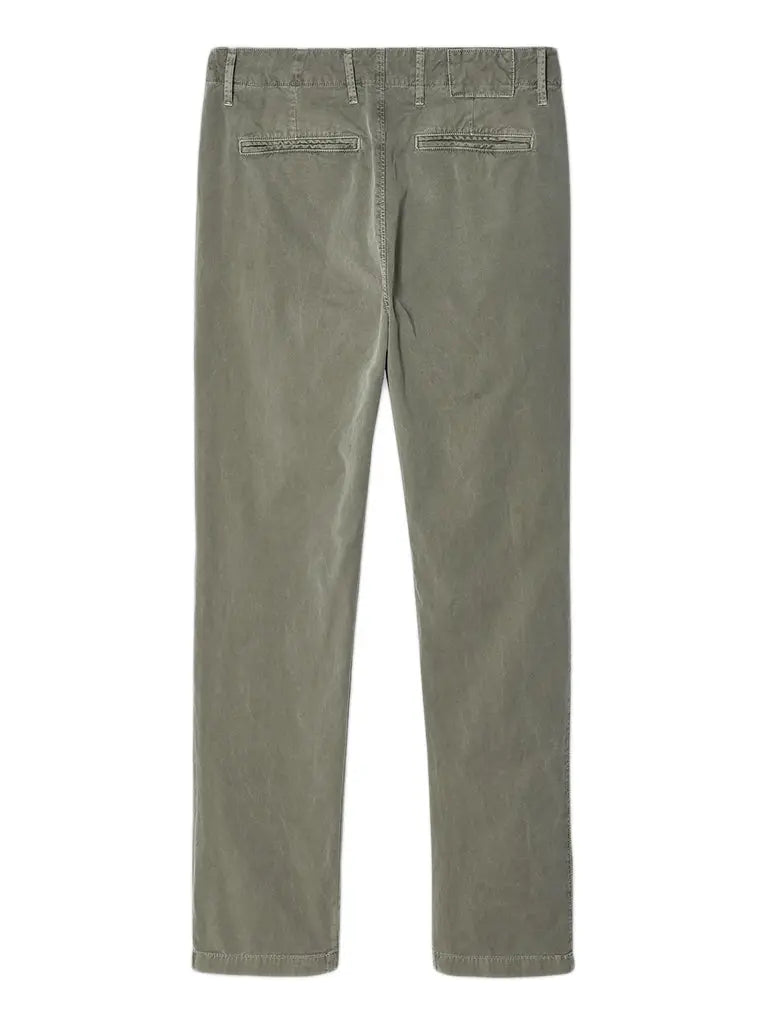 Distressed Button Fly Chino- Olive - Eames NW