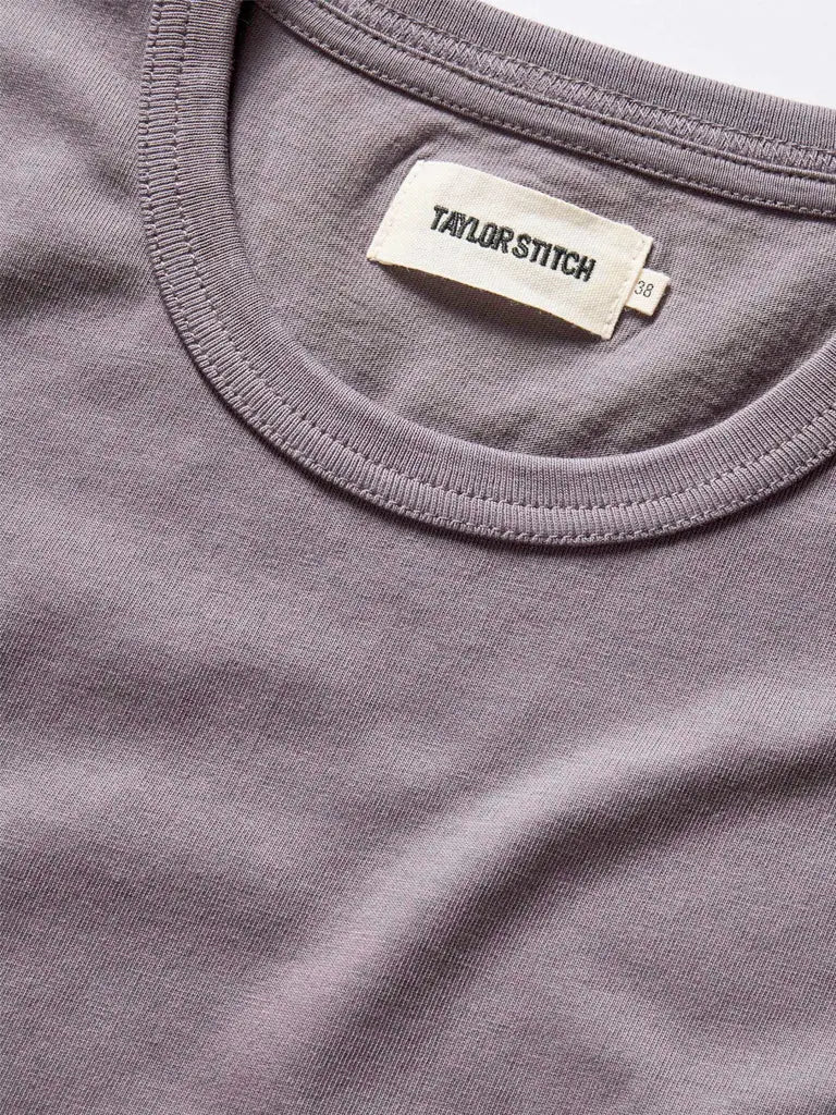 Organic Cotton Tee- Dried Plum Taylor Stitch