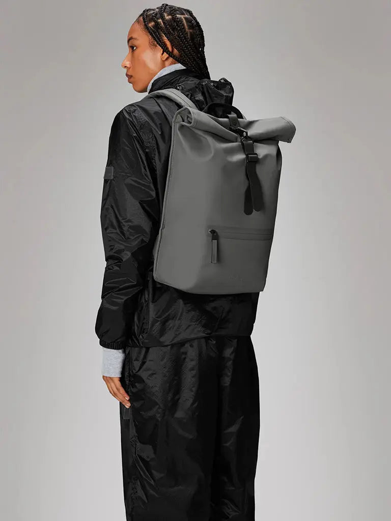 Rolltop Rucksack- Black (Copy) Rains