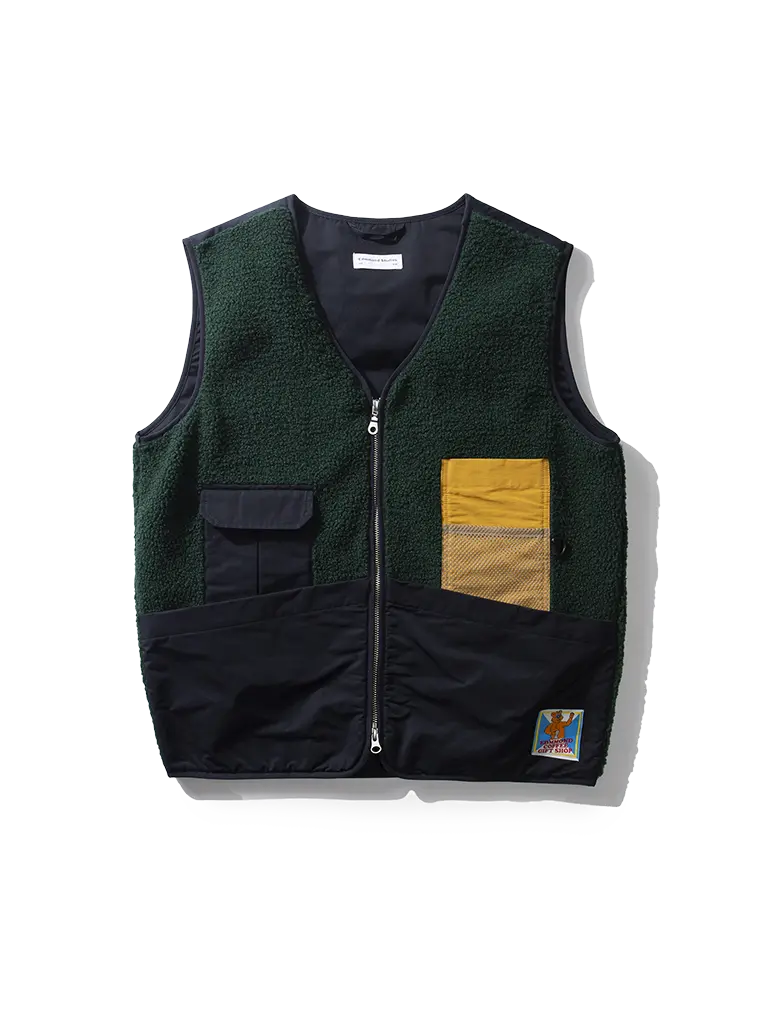 Shearling Vest- Dark Green Edmmond Studios